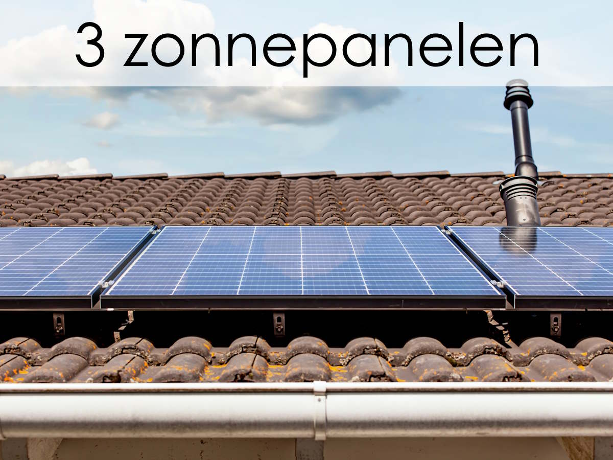 3 zonnepanelen met omvormer